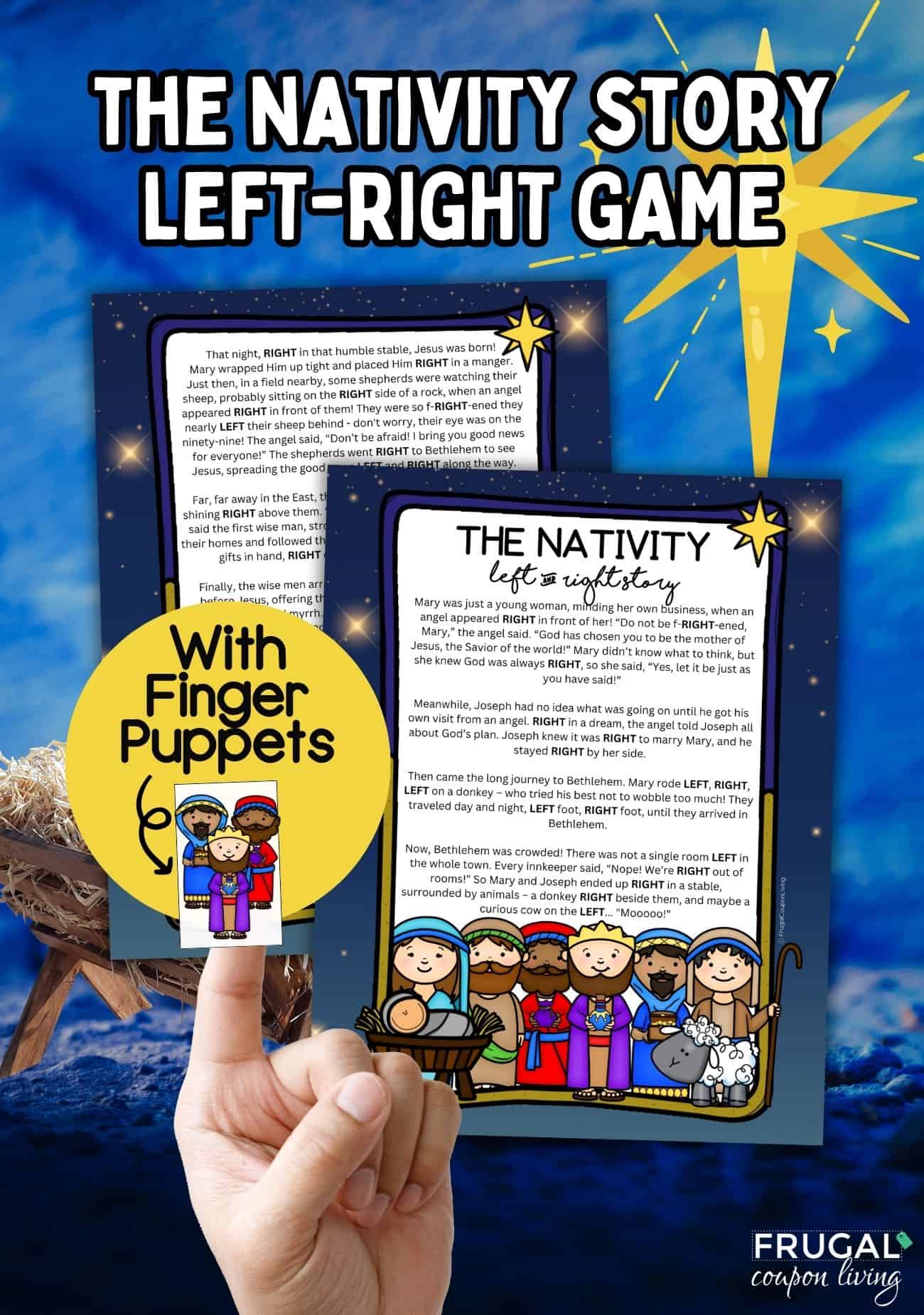 nativity story left right bible game printable