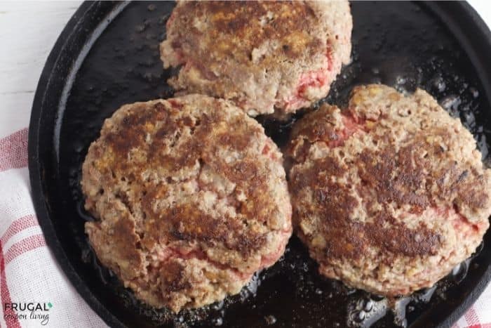 hamburger steak on a skillet