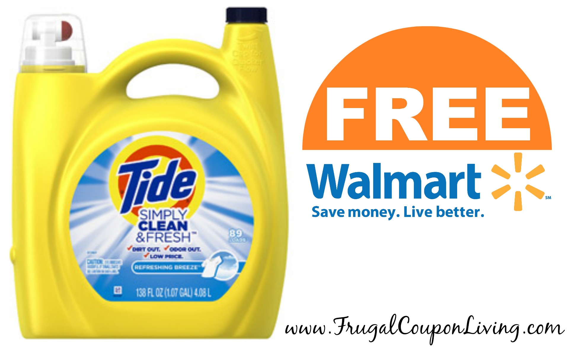 FREE Tide FREE 38 Oz Detergent From Walmart After Cash Back