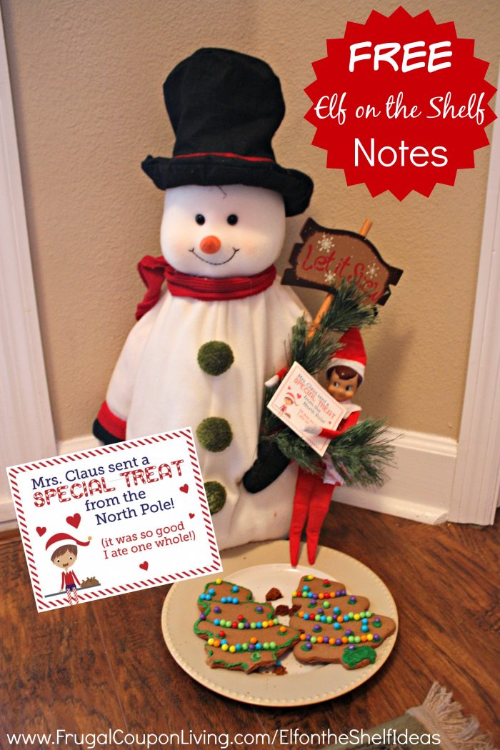 Elf on the Shelf Treats Printable Note