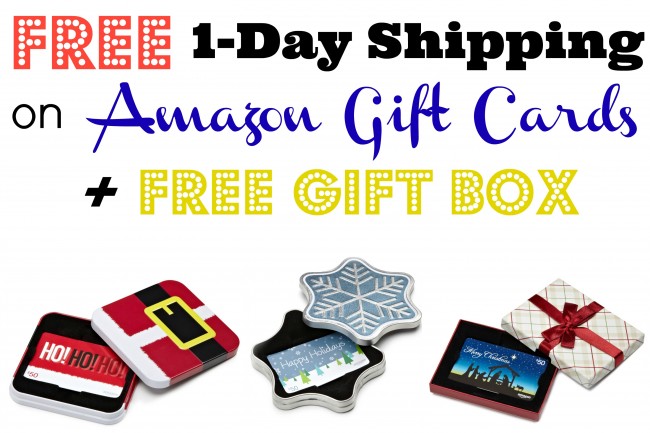 FREE 1-Day Shipping on Amazon Gift Cards