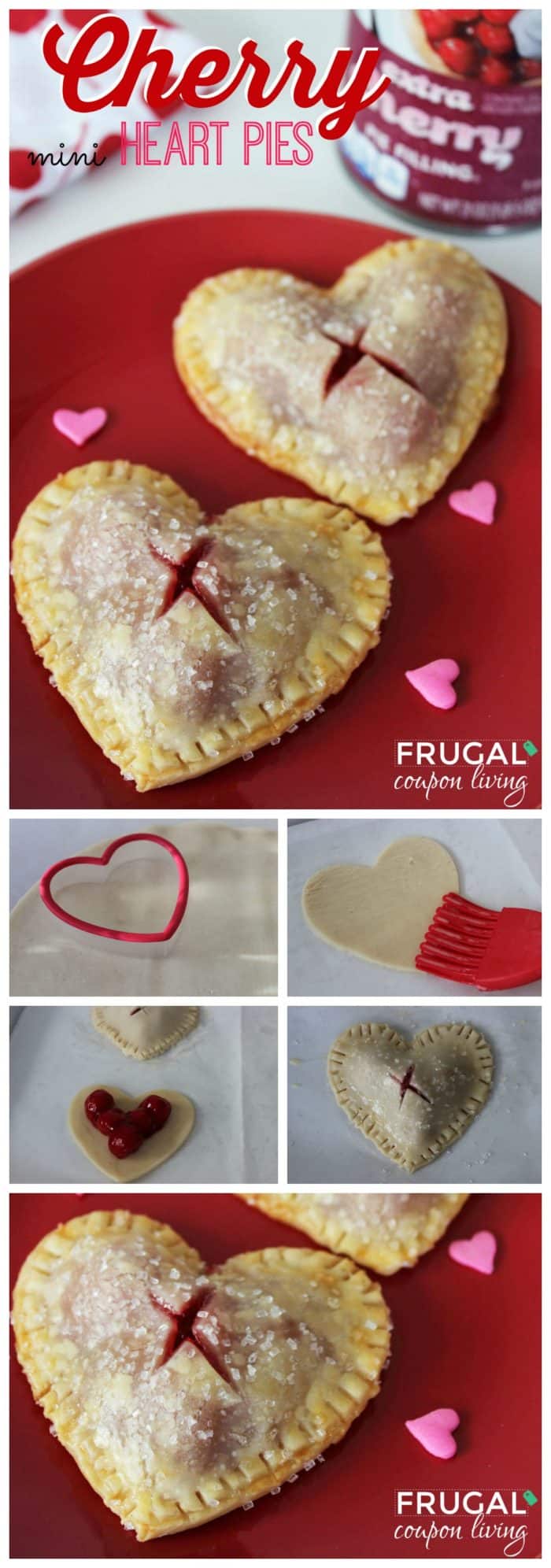 Cherry Heart Pies Dessert for Valentine's Day