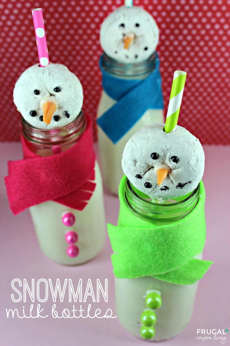 Snowman Milk Bottles on Frugal Coupon Living