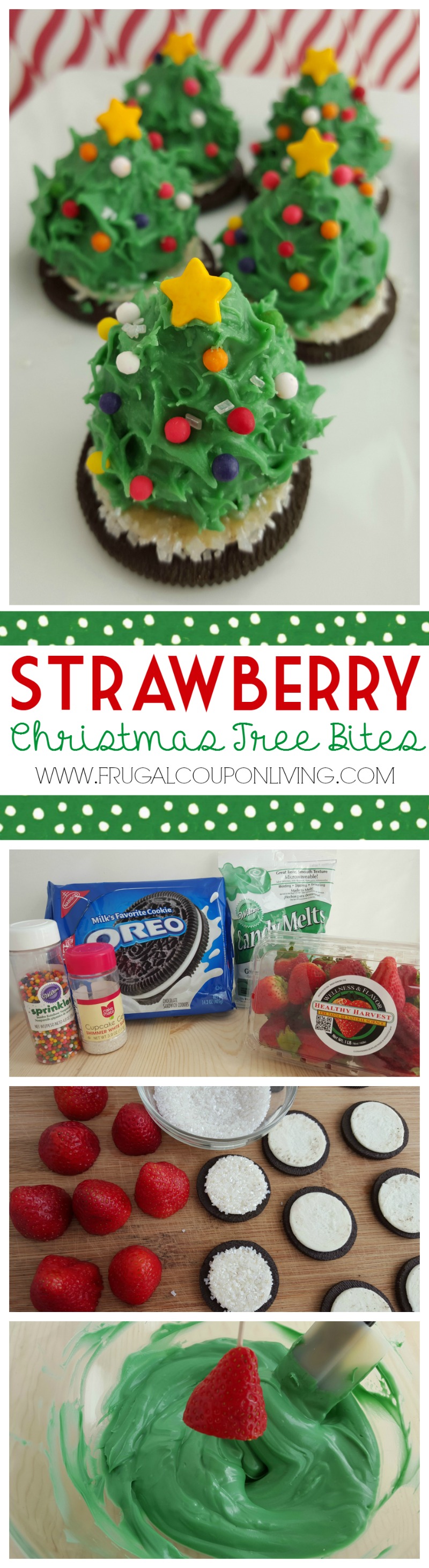 Strawberry Christmas Tree Bites Collage on Frugal Coupon Living