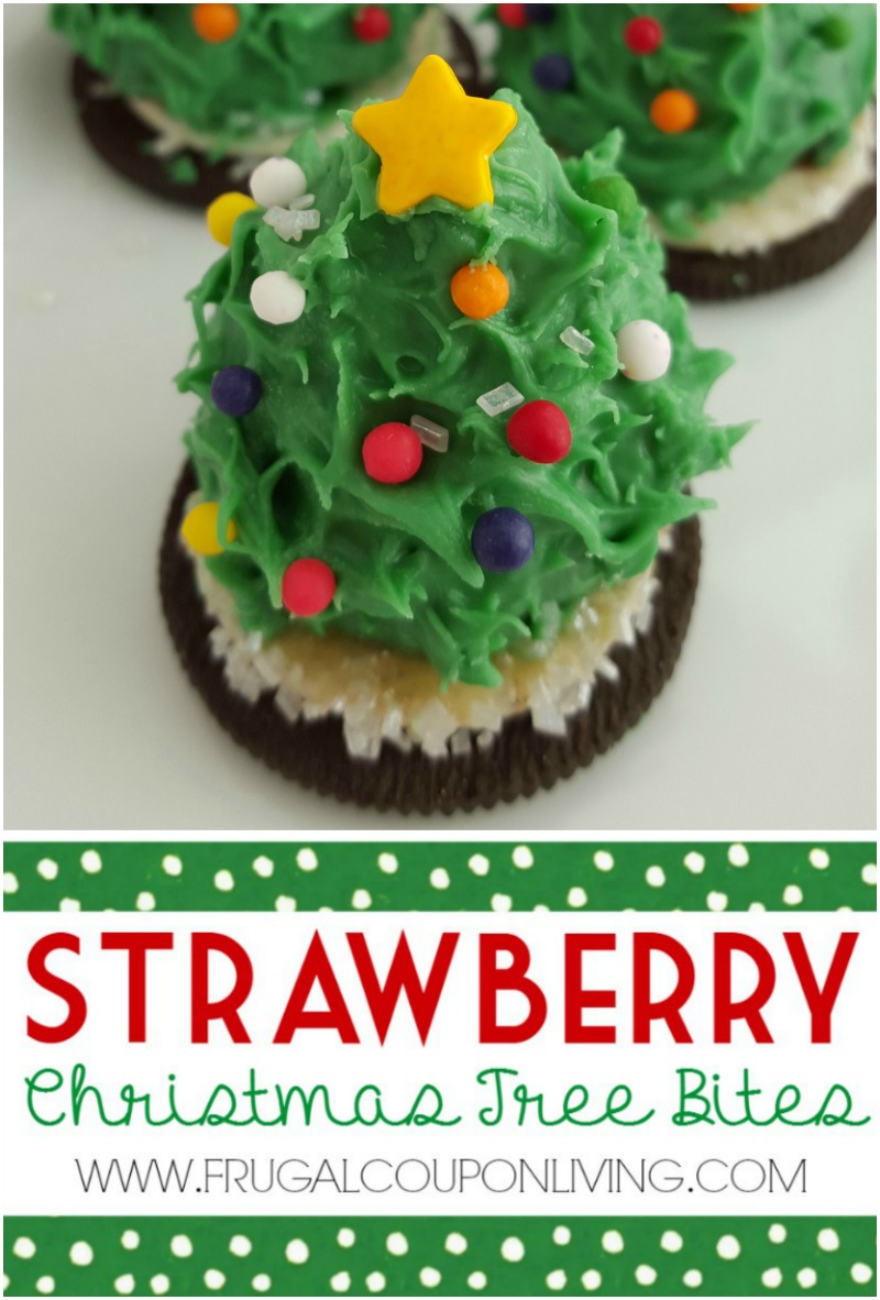 Strawberry Christmas Tree Bites on Frugal Coupon LIving collage