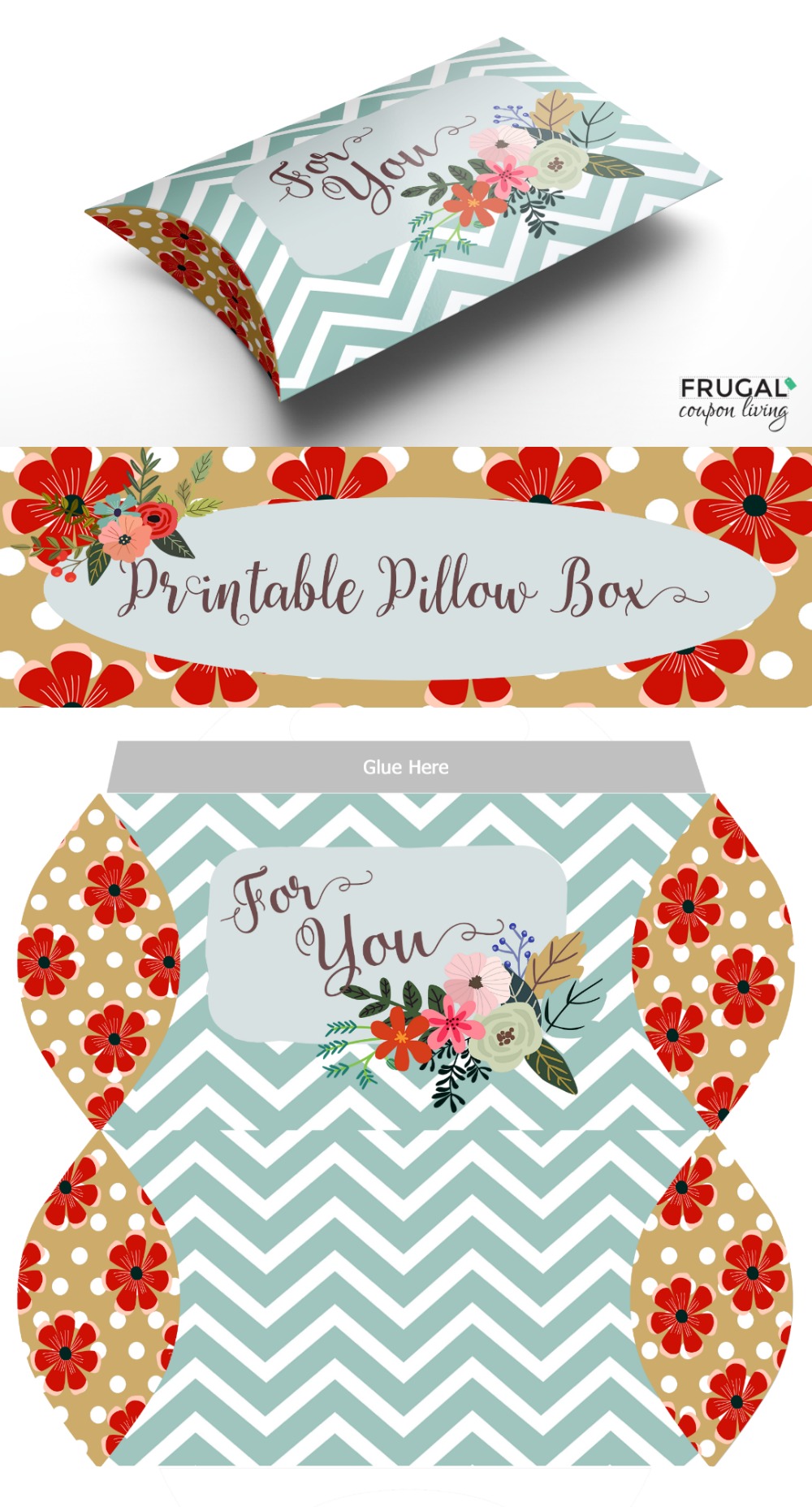 Download FREE Print and Fold Pillow Box Craft