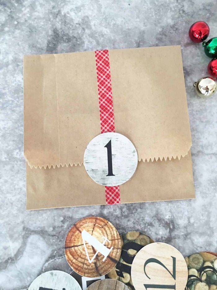 diy advent calendar bags with free printable sitckers