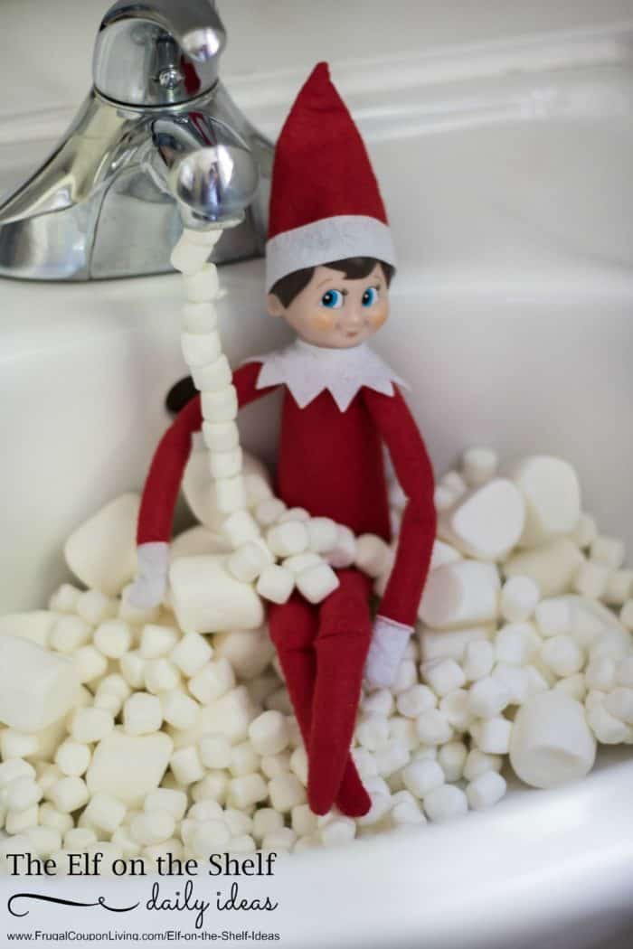 Elf on the Shelf Ideas | Elf Marshmallow Bath