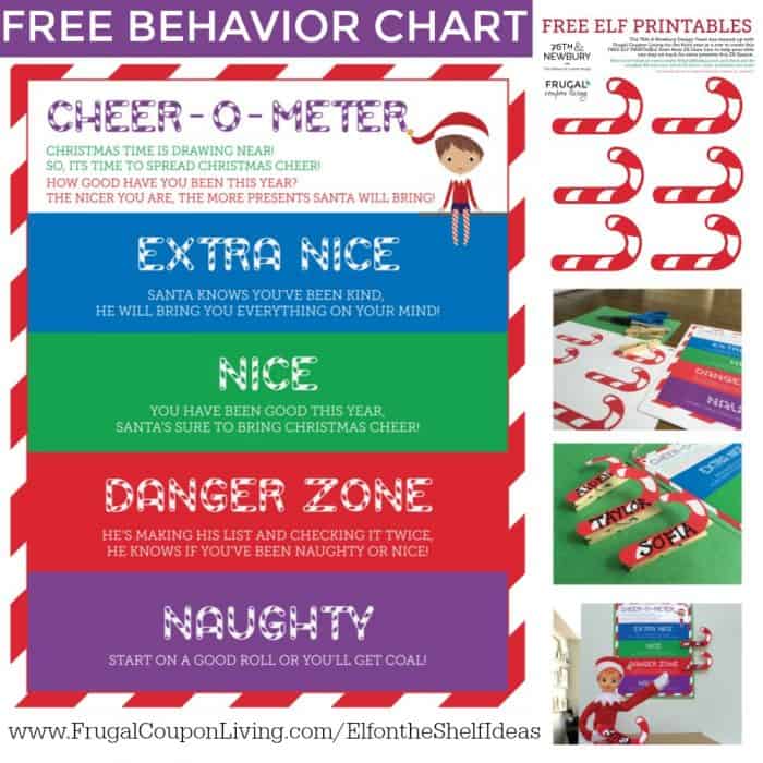 FREE Elf On The Shelf Behavior Chart Cheer O Meter