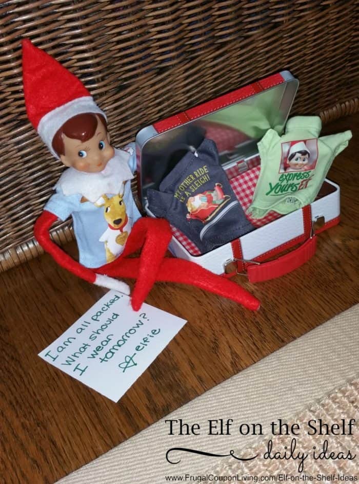 Elf on the Shelf Ideas | Elf Tee Suitcase
