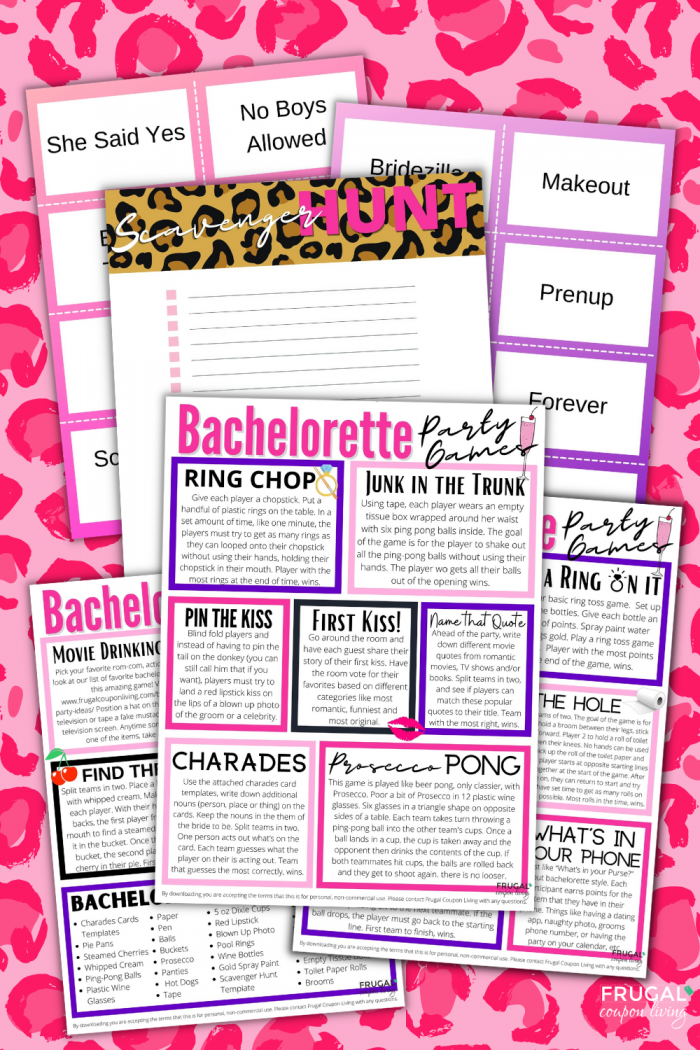 Bachelorette Party Games Printable