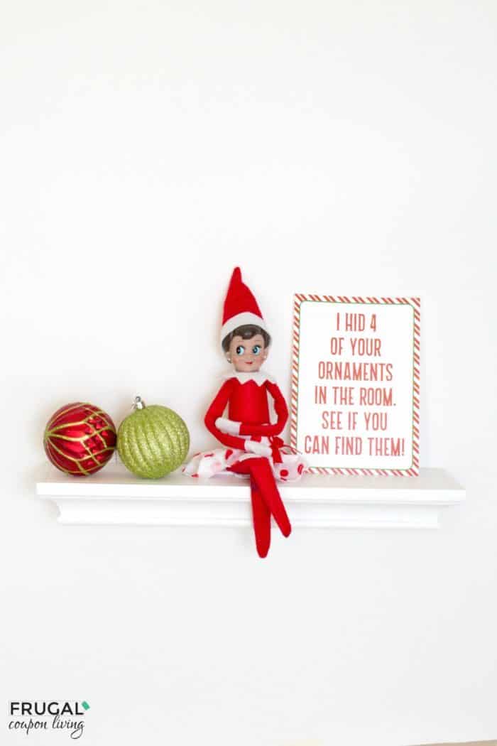 Elf on the Shelf Ideas | Elf Hides Ornaments