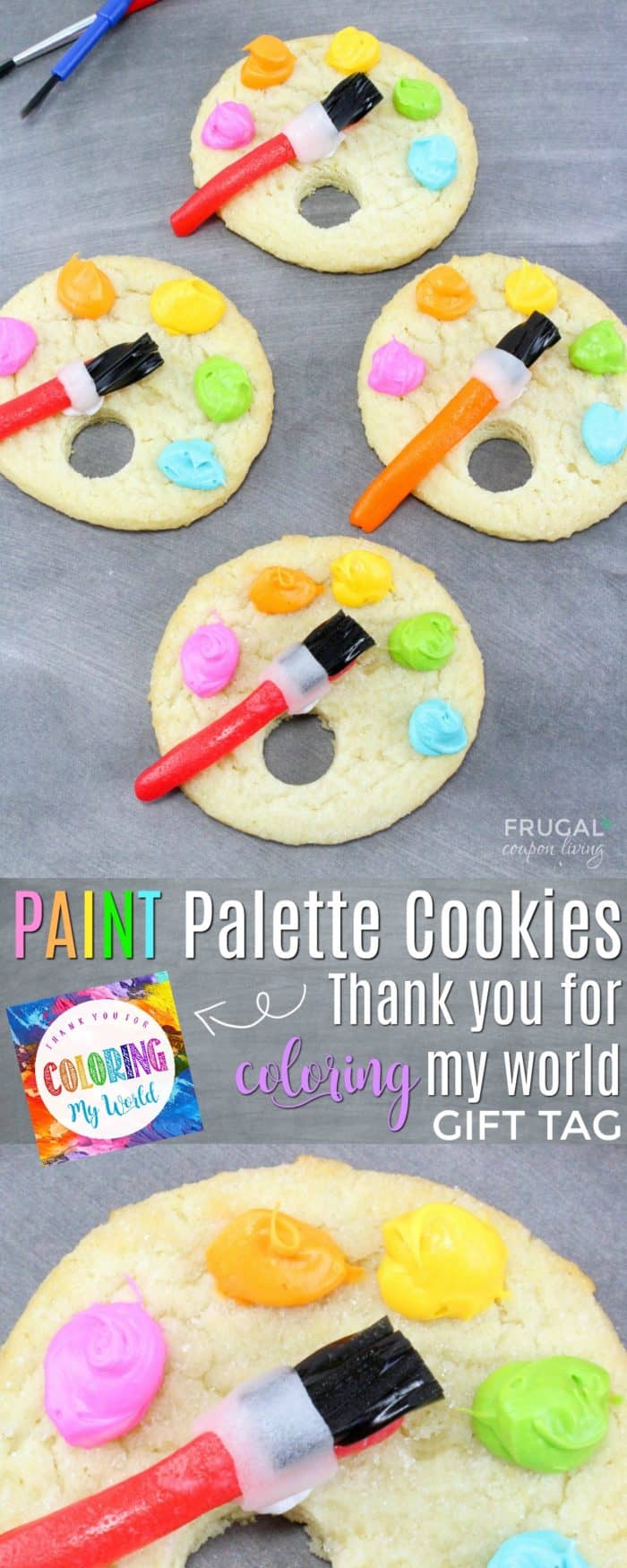 Artist Paint Palette Cookies plus Bonus Printable Gift Tag