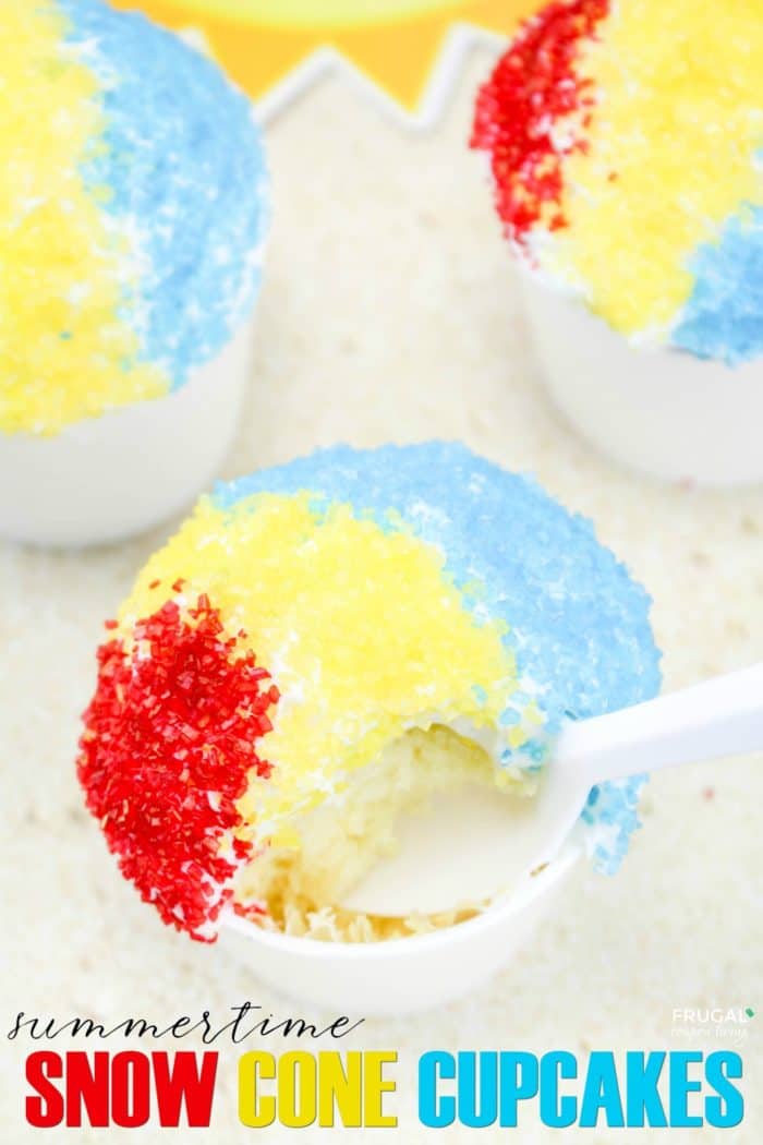 Snow Cone Summer Cupcakes