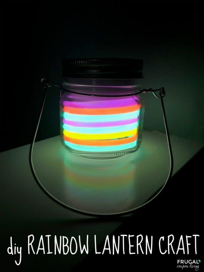 Easy Glow  in the Dark  Rainbow Lantern  Craft with Glow  Sticks