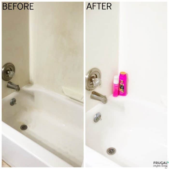 Homemade Soap Scum Remover Before and After