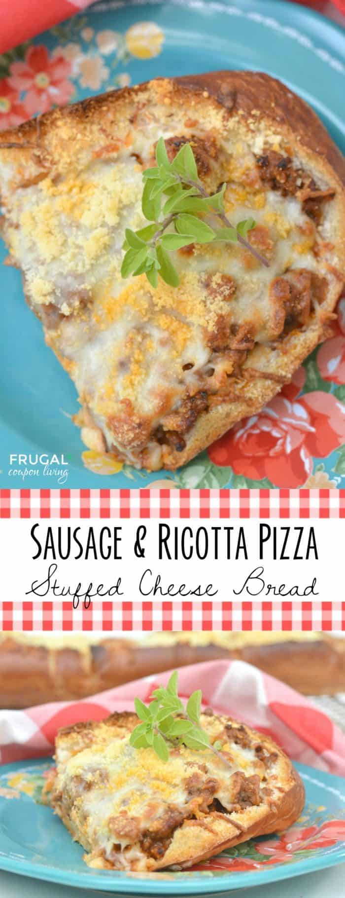 Sausage and Ricotta Pizza Stuffed Cheese Bread