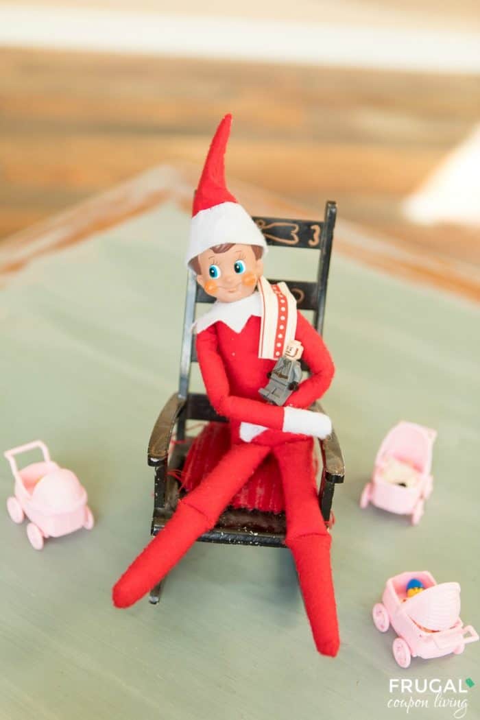 Easy Elf on the Shelf Ideas - Elf Babysitter