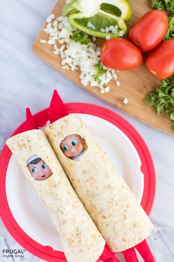 Elf Burrito wrapped in tortilla shells