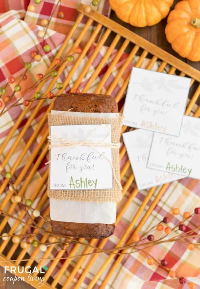 Thankful for You Gift Tag and Thanksgiving Hostess Gift Idea