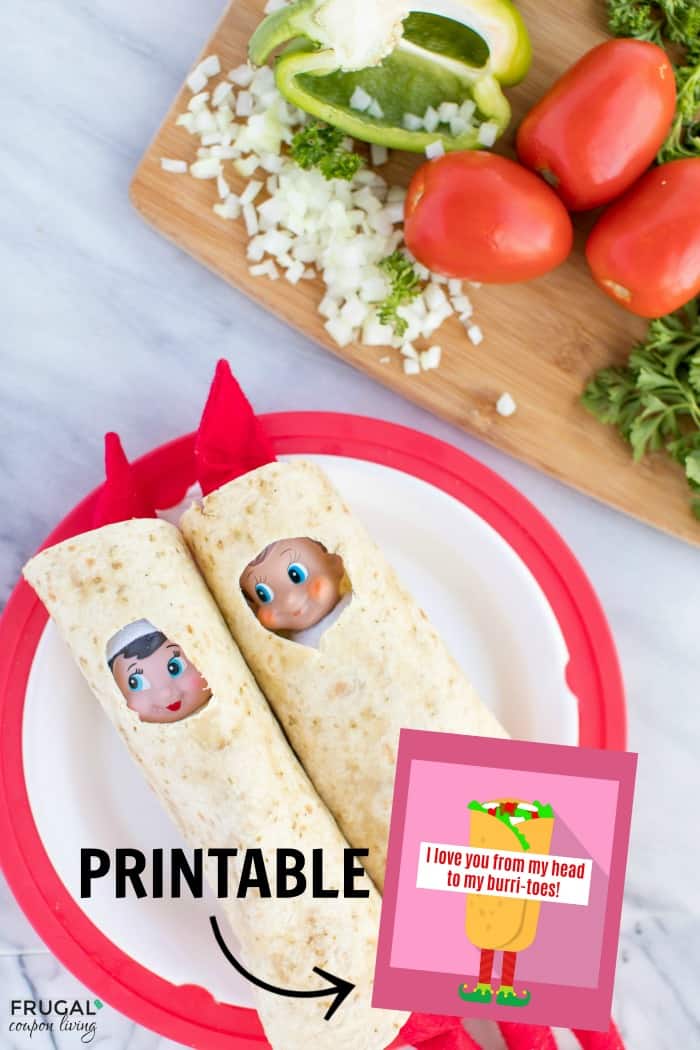 Elf on the Shelf Burrito Idea with Printable