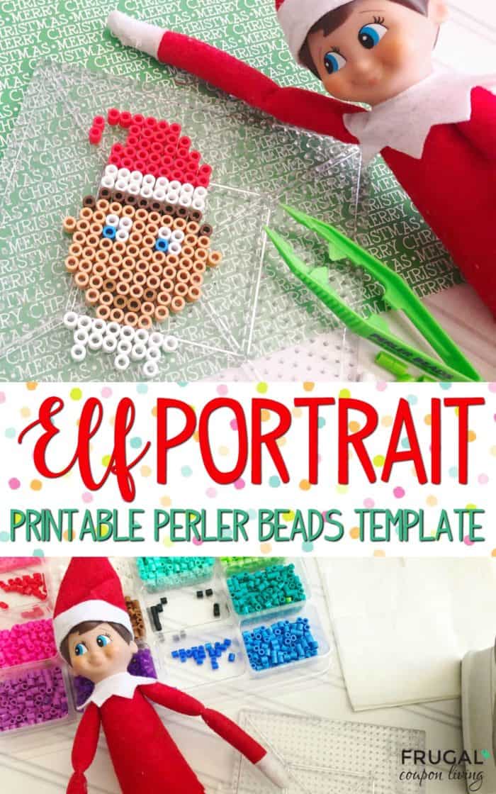 Elf On The Shelf Portrait With Perler Beads Printable Template