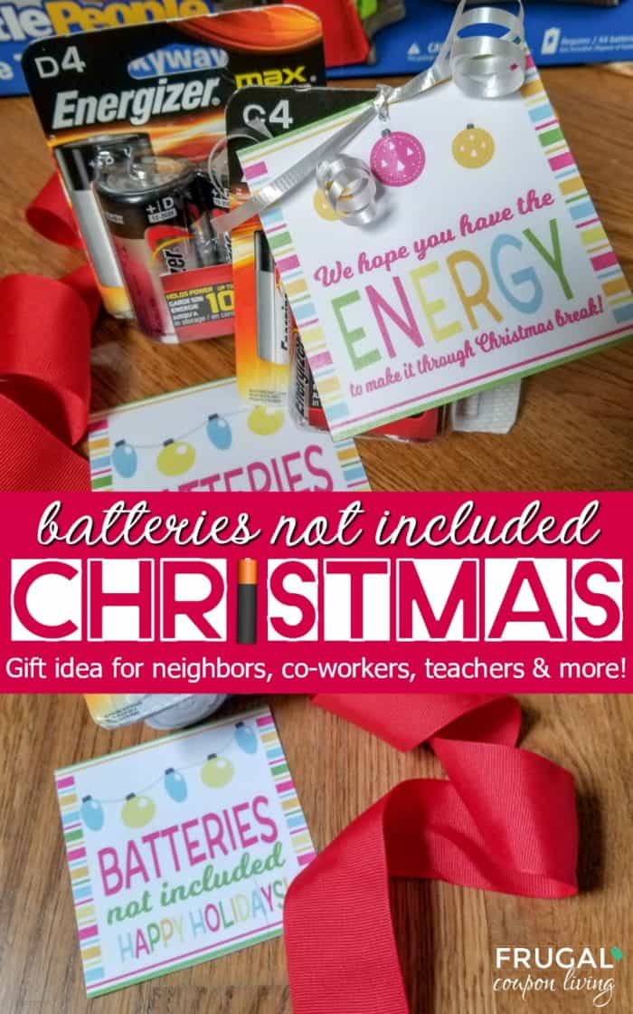 Batteries Not Included - Practical Battery Gift Tag for Christmas