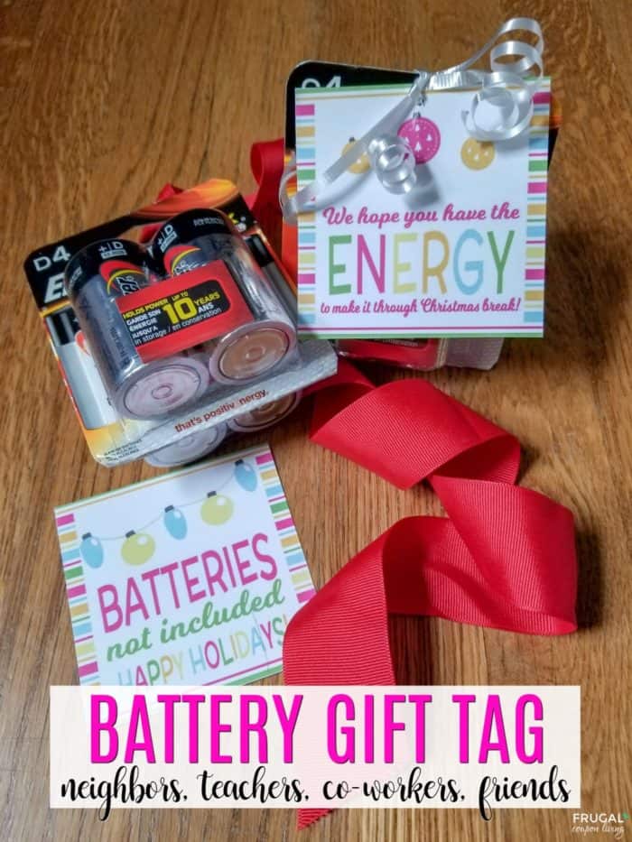 Battery Gift Tag for Teachers, Co-Workers, Neighbors, and Friends