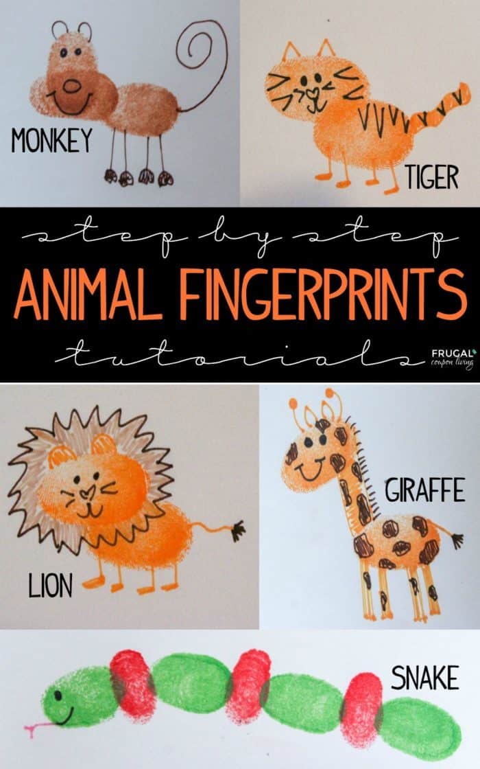 Zoo Animals Fingerprint Art for Kids