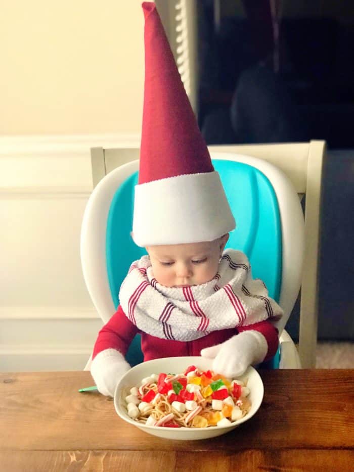 Spaghetti Elf on the Shelf Idea