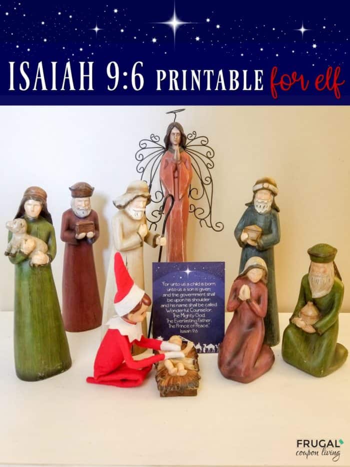 Elf on the Shelf Ideas Isaiah 9:6 Free Printable