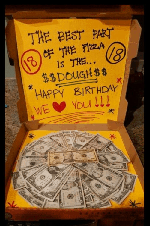 Birthday Archives Frugal Coupon Living - the best part of dinner or the pizza is the dough make a fun money gift box durin!   g dinner