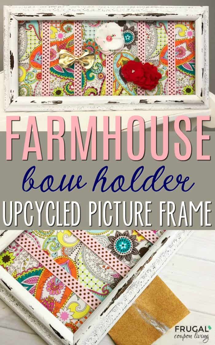 Upcycled Farmhouse Bow Holder Picture Frame