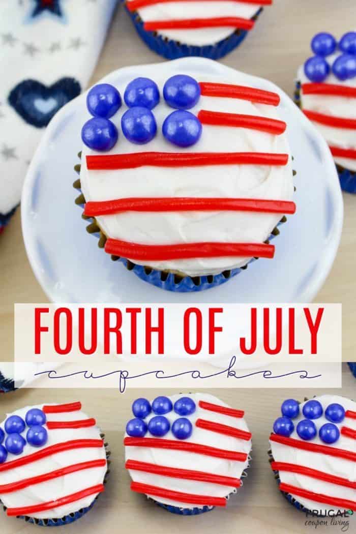 American Flag Fourth of July Cupcakes