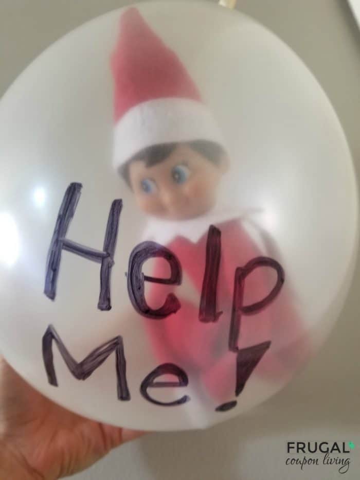 elf on the shelf trapped in a balloon help me