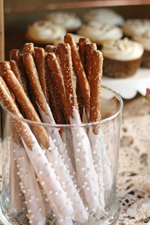 White Chocolate Covered Pretzel Rods