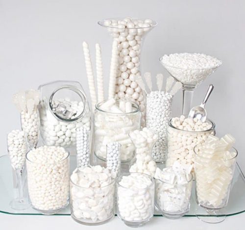 white candy buffet