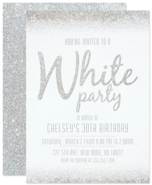 White Party Invitation