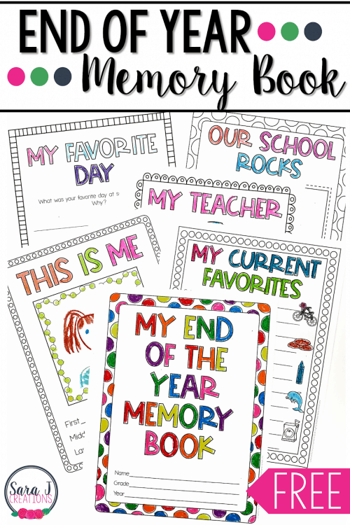 End of the Year School Memory Book