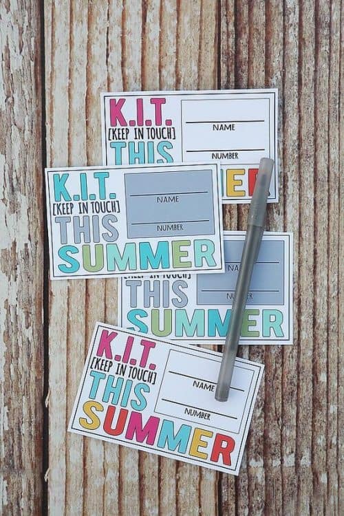 KIT Keep in Touch Printable