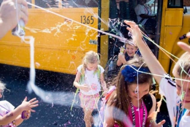 Silly String Last Day of School Bus Idea