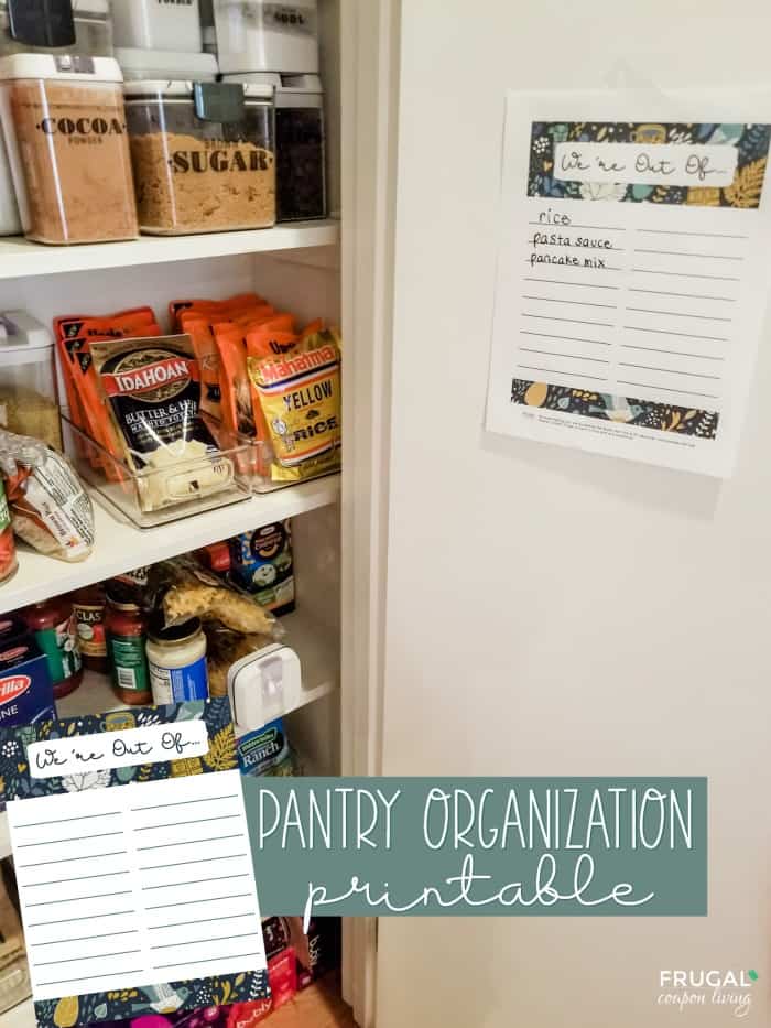 Pantry Door Organization Kitchen Printable