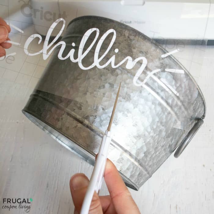 diy galvanized beverage bucket using cricut maker vinyl svg files