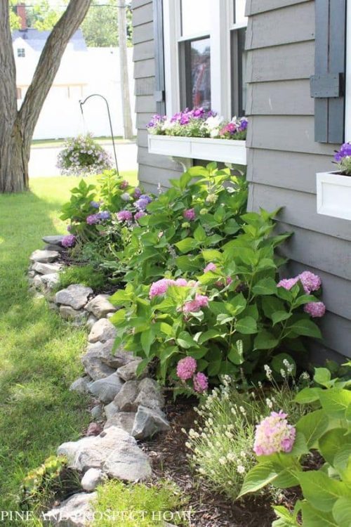 Rock Edge Flower Bed