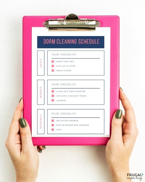 Dorm Room Cleaning Checklist