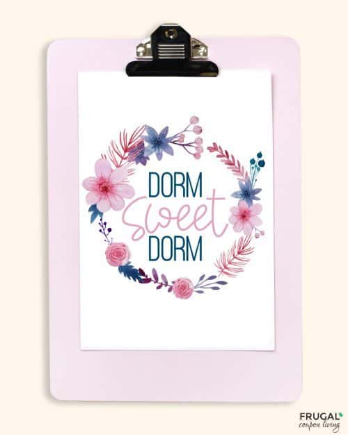 Dorm Sweet Dorm Printable - College Dorm Wall Décor Idea Cheap