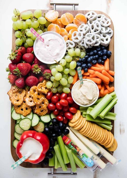 Fruit and Veggie Snack Board for Kids