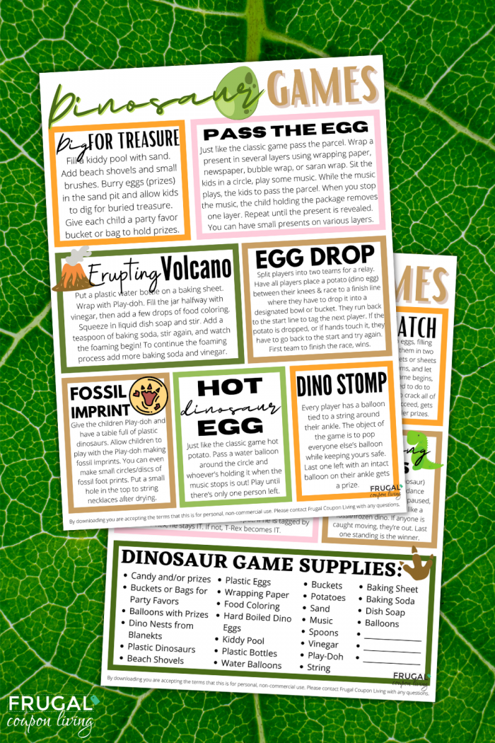 fun dinosaur party games