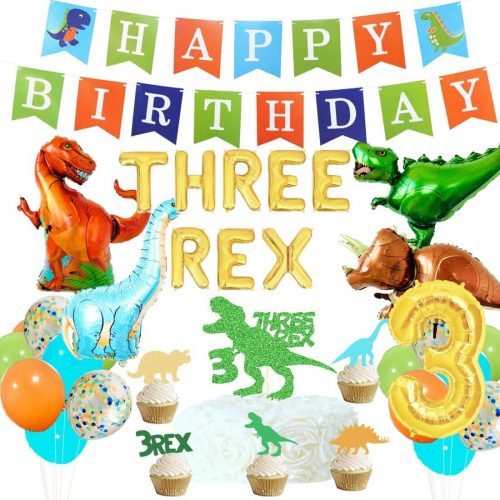 three rex birthday party supplies