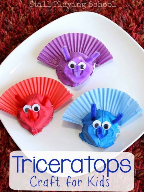 Dinosaur Birthday Party Craft - Triceratops Craft for Kids